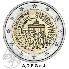 Alemanha 2 5 moedas 25 anos da Unificao
